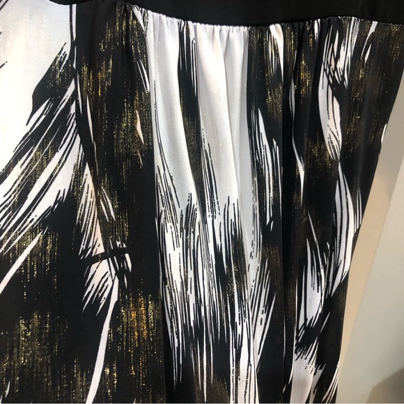 Vintage Y2K Sugar Spice Short Sleeve Gold Brush Abstract Blouse Top - Picture 4 of 4